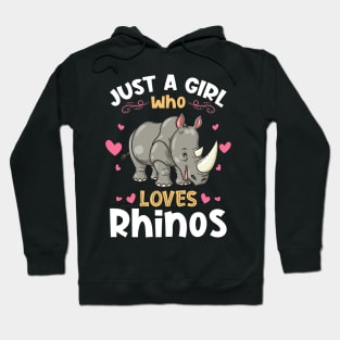 Just a Girl who Loves Rhinos Gift Hoodie